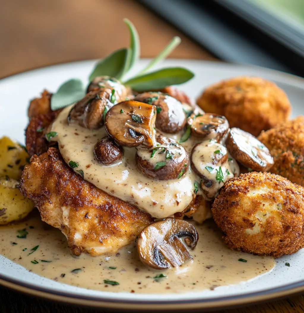 Juicy Herb Chicken in White Cream Sauce