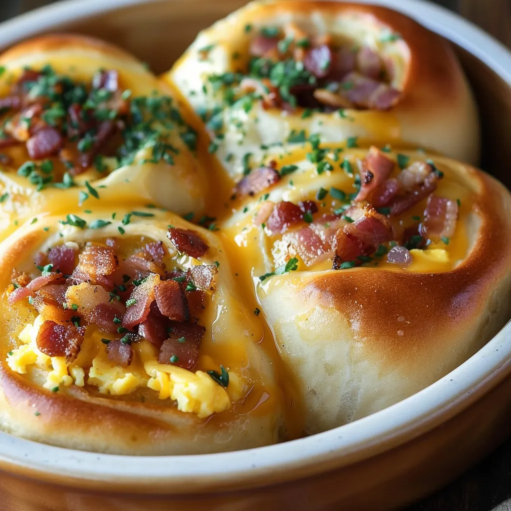Soft stuffed breakfast rolls