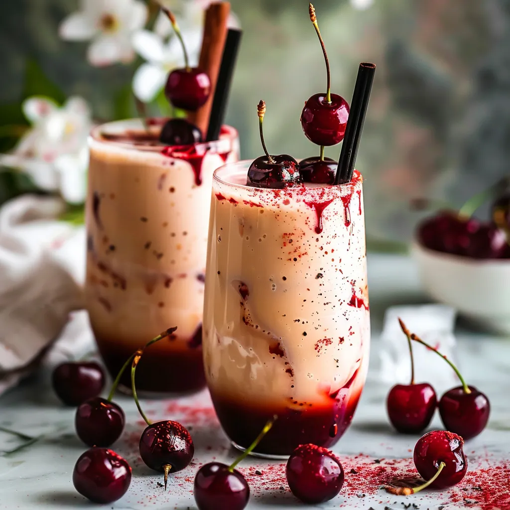 Floral cherry Earl Grey milk tea, a perfect blend of fruity sweetness and bold tea flavor.