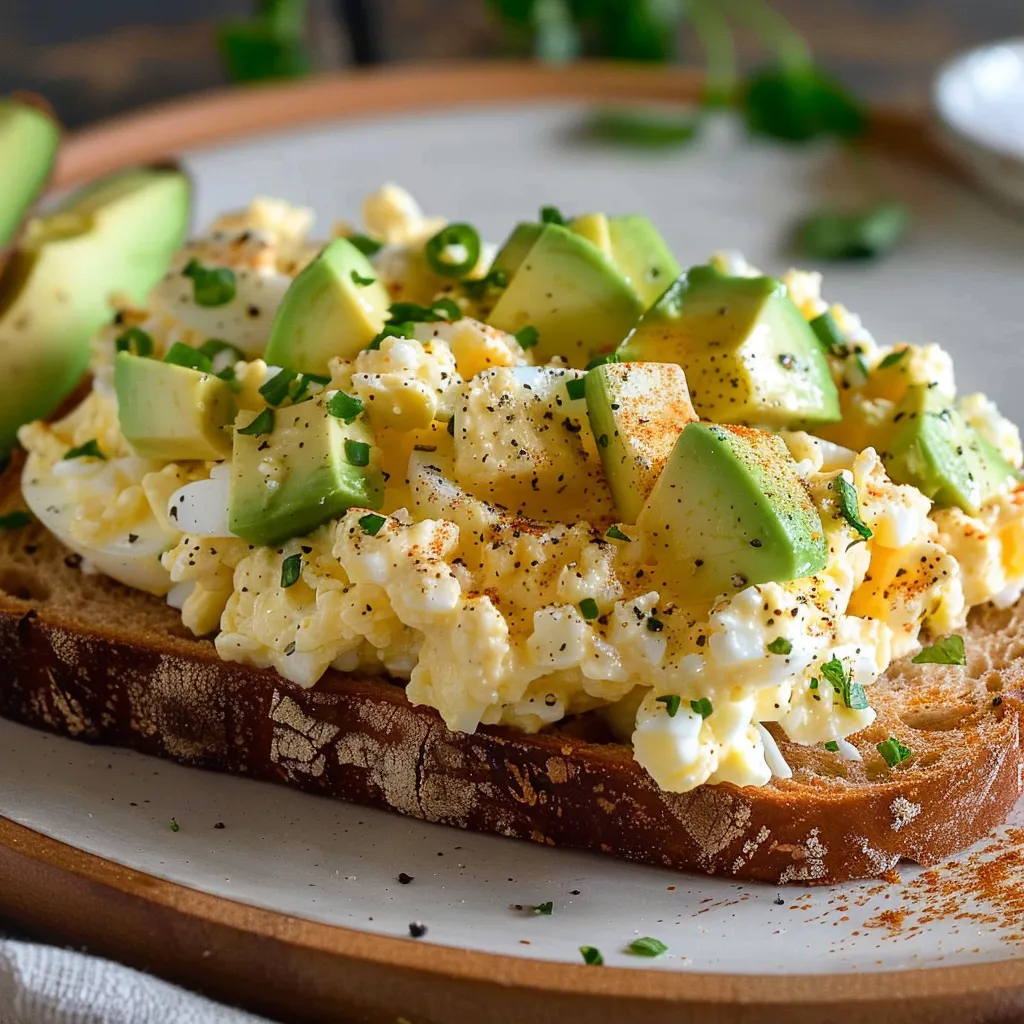 A plate of food with a sandwich and avocado.