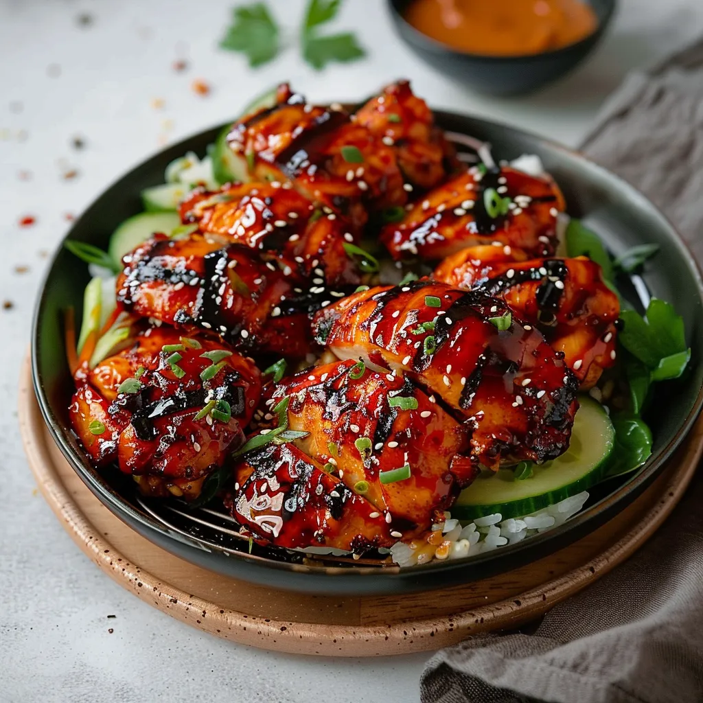 Crispy chicken pieces on a plate with fresh veggies.