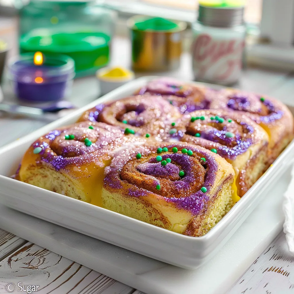 A cake with purple frosting and sprinkles on a white plate.