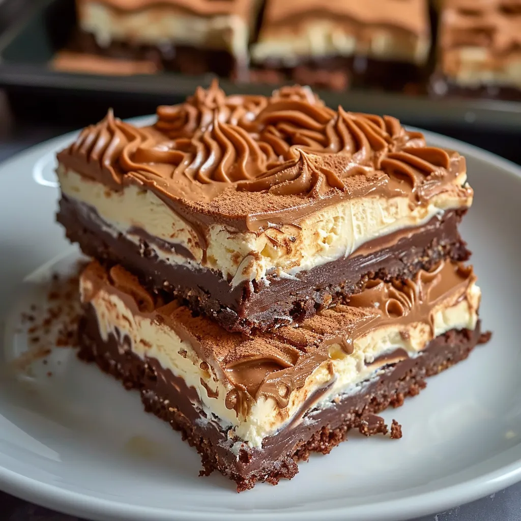 A delicious chocolate cake with white frosting and swirls of chocolate on top.