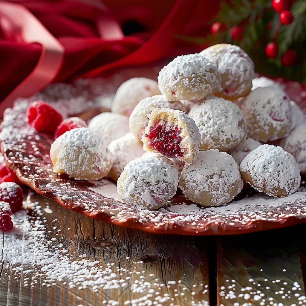 A plate of cookies with red berries on top.