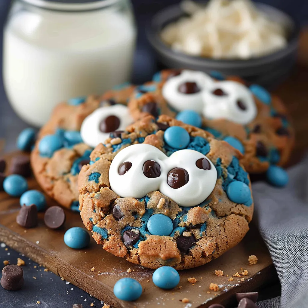 A fun blue cookie with sprinkles and frosting.