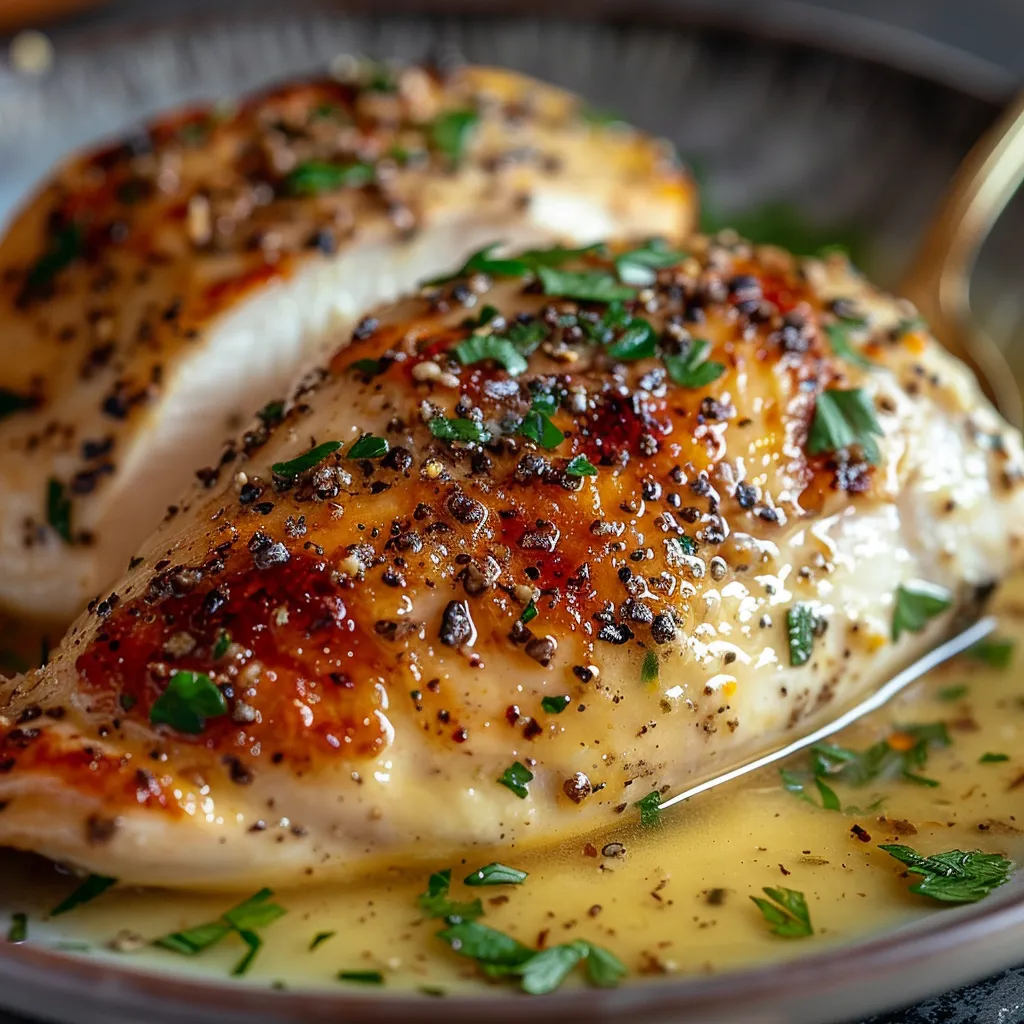 A dish of seasoned baked chicken on a plate.