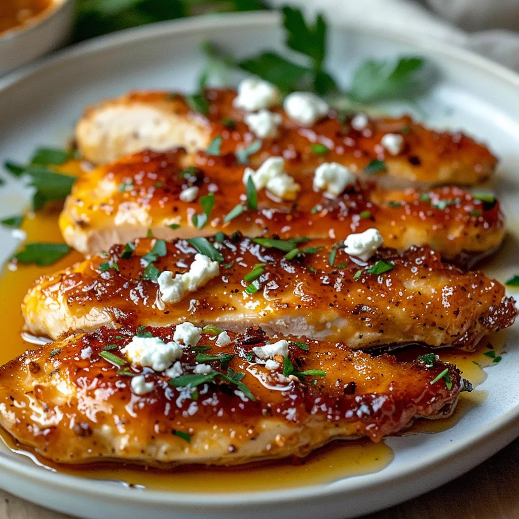 A plate of chicken with sauce.