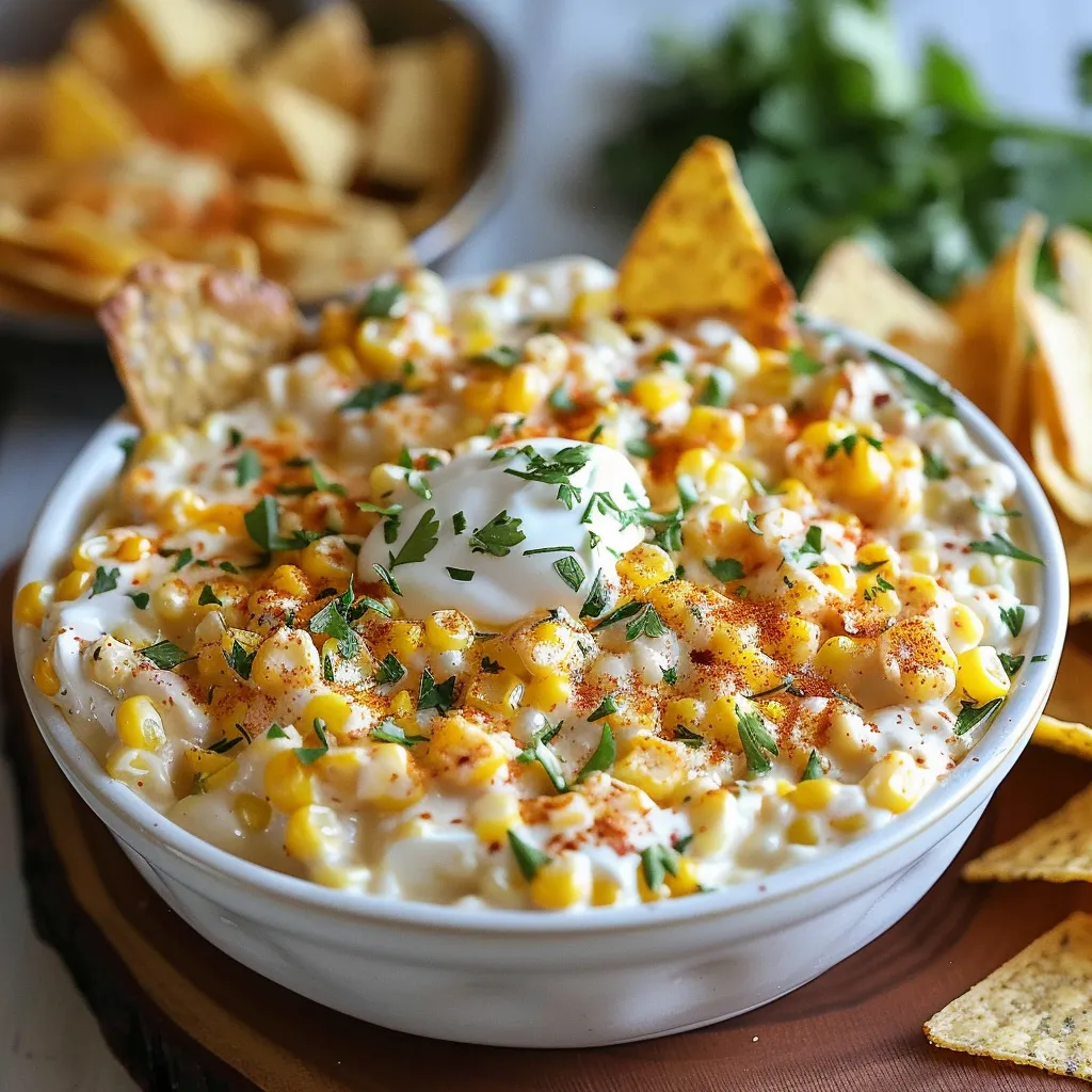 A bowl of chips and creamy dip.