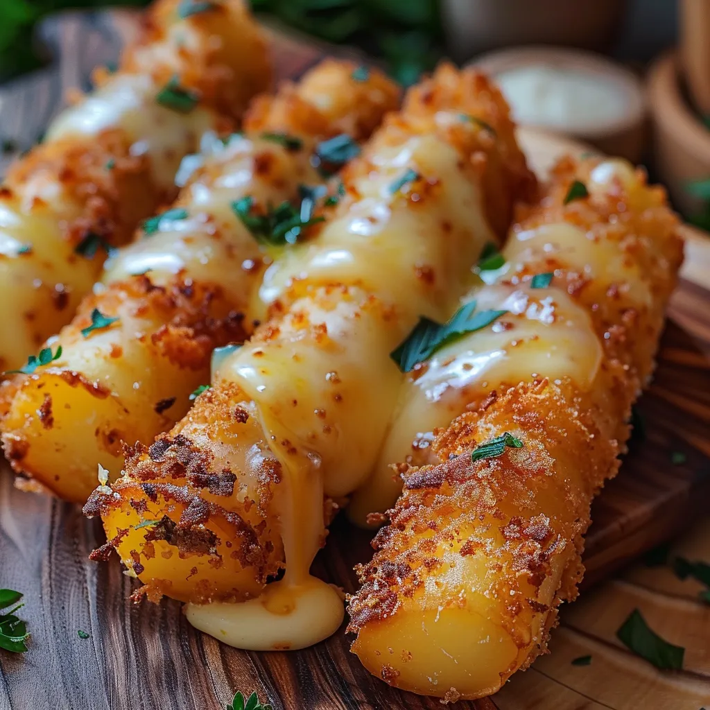 A plate of food with a cheese sauce.