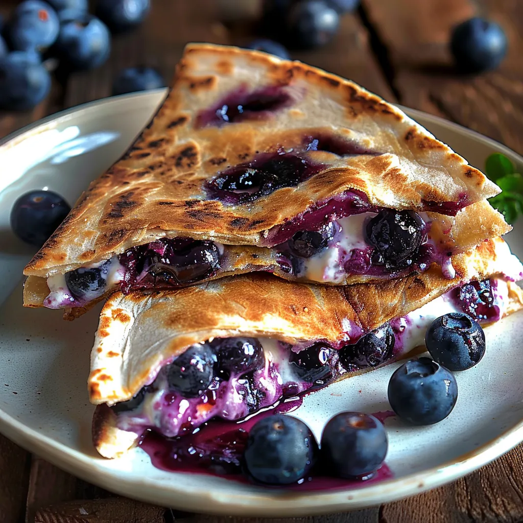 A delicious blueberry dessert on a plate.