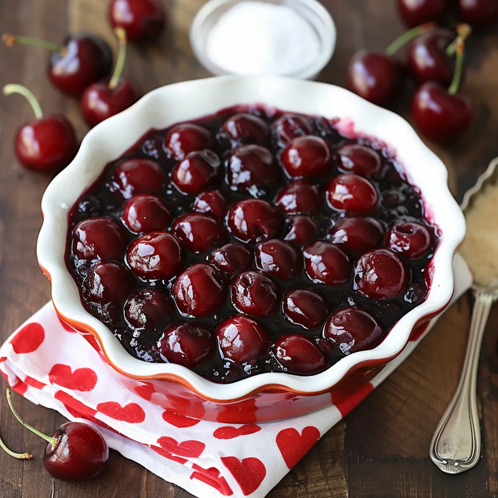 Cherry pie with cherries on top.