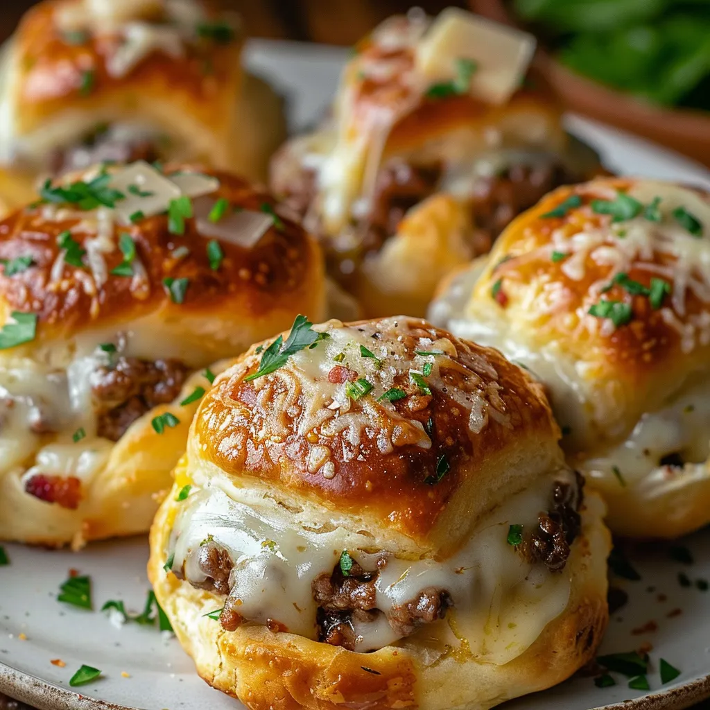 A plate of meat and cheese filled pastries.