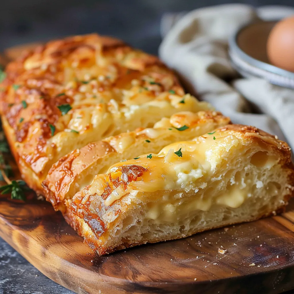 A slice of bread with cheese and herbs on it.