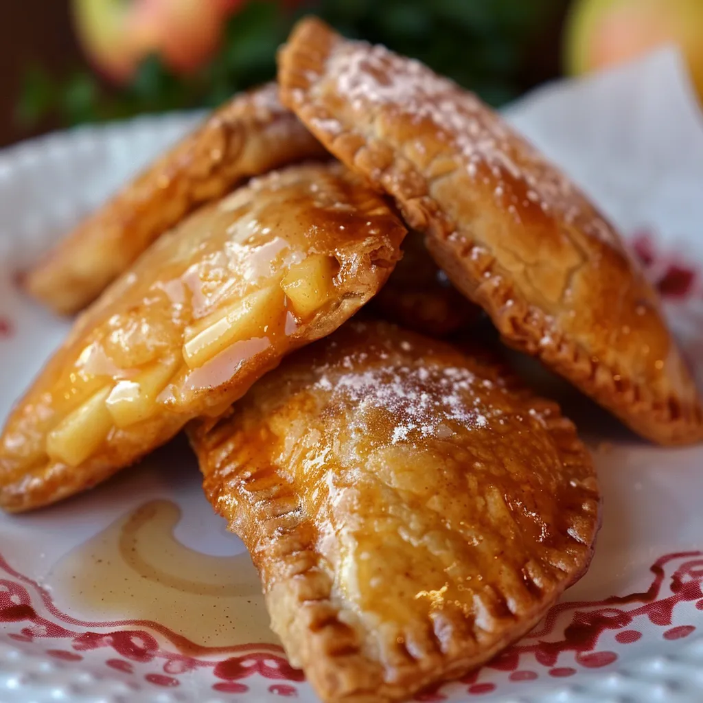 A plate of pastries with a drizzle of caramel sauce.