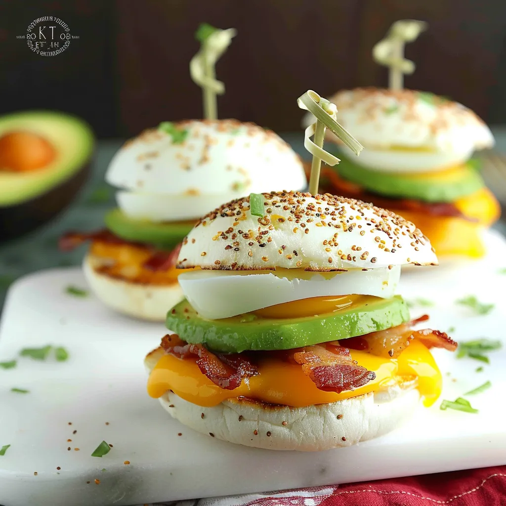 A plate of sandwiches with bacon and avocado.