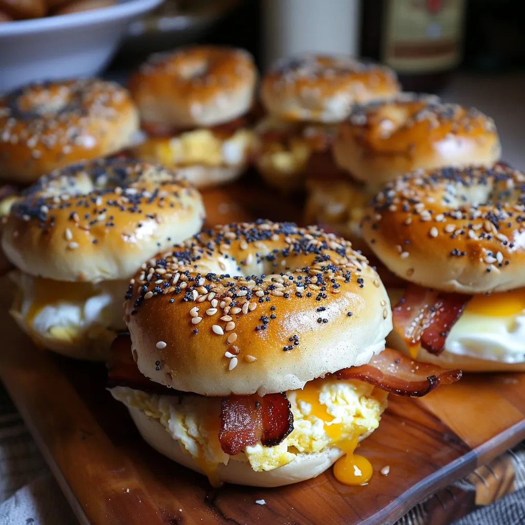 Bacon and egg bagels.