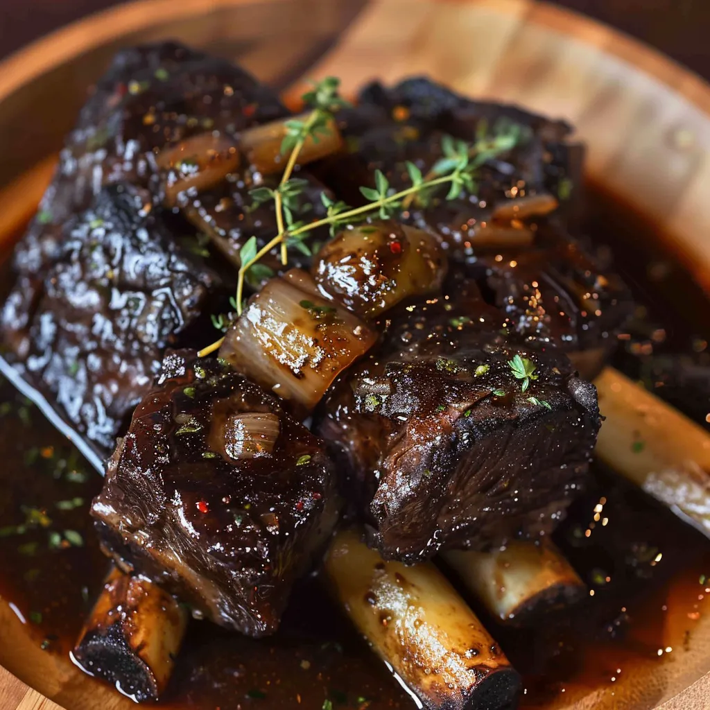 A plate of meat with onions and herbs.