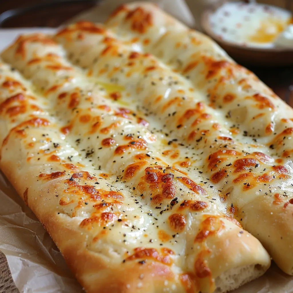 A cheese and herb stuffed bread.