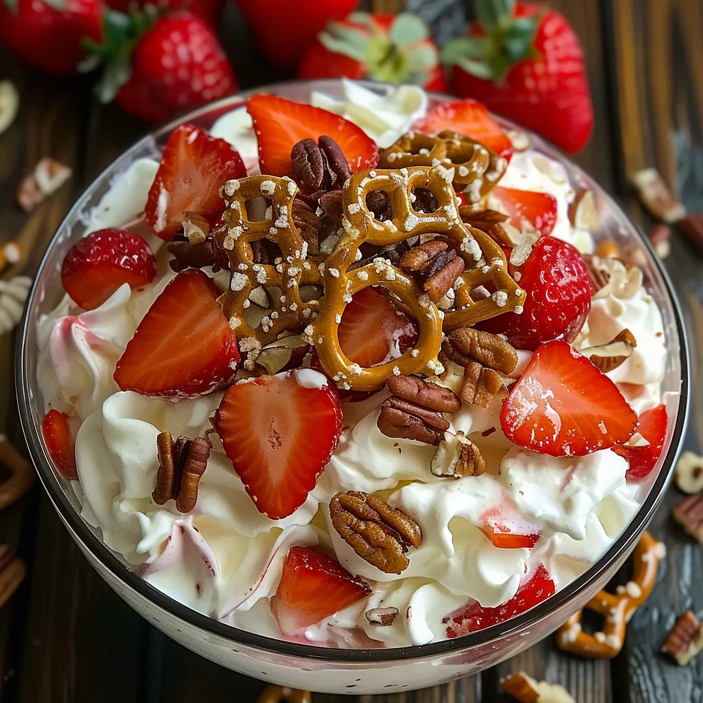 A bowl of strawberries and whipped cream.