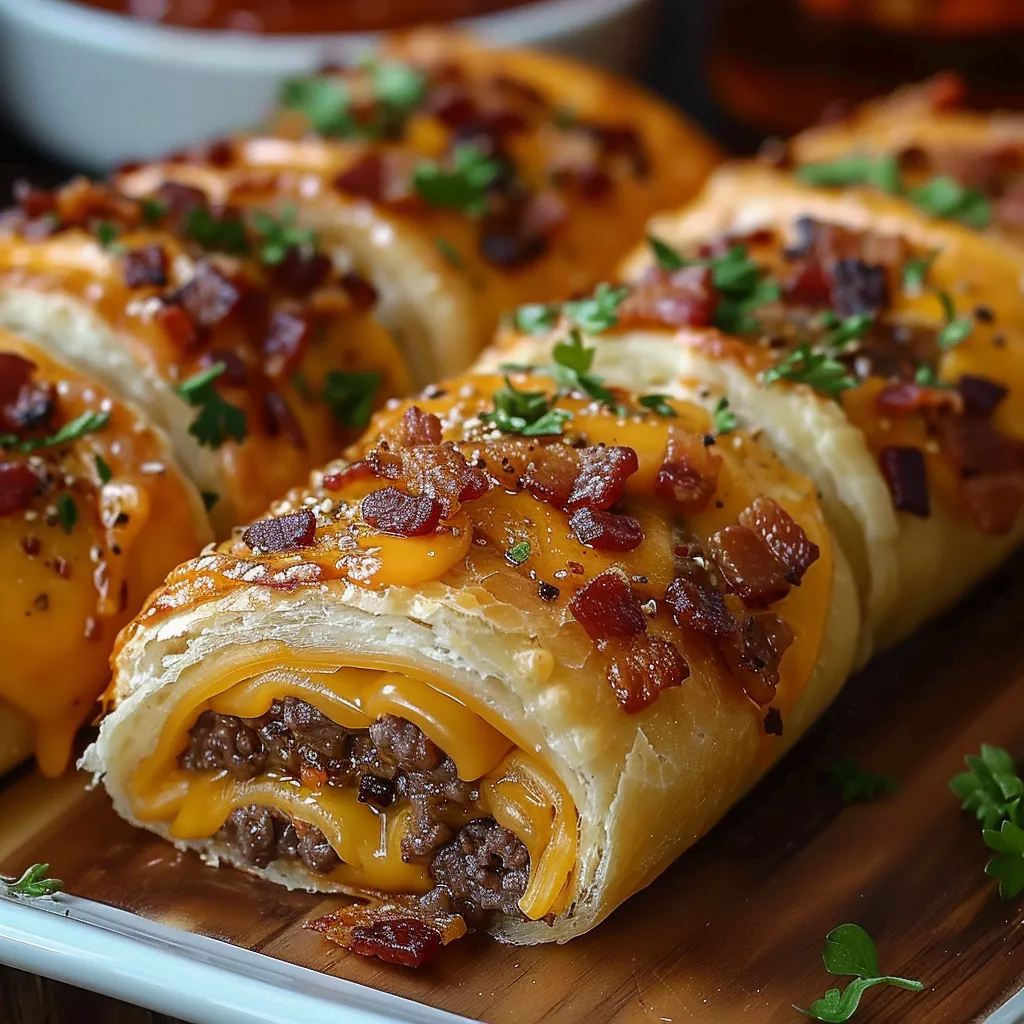 A plate of food with bacon wrapped around it.